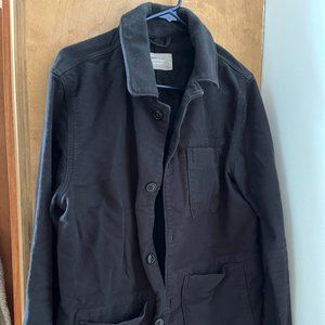 Everlane Mens The Flannel Chore Jacket Coat Small Organic Cotton Shacket Black